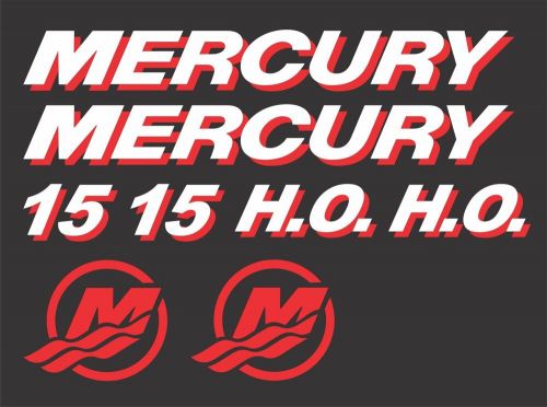 Mercury vintage outboard motor 15 ho hp decal kit free ship + free fish decal!