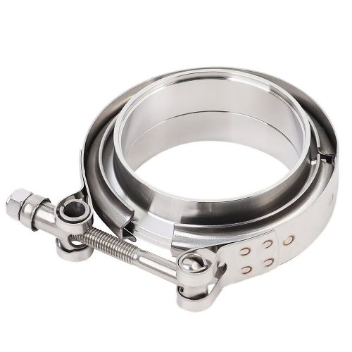 Lokocar v band clamp with flange id 3.5 inch male female stainless steel silver