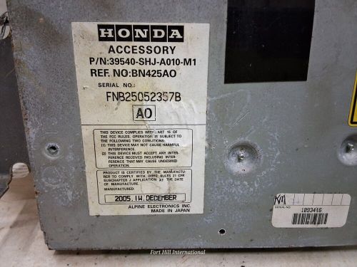 05 06 07 08 09 10 honda odyssey rear entertainment dvd player 39540-shj-a010-m1