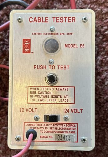 Eastern electronics, model e5, high voltage cable tester, 12v &amp; 24v