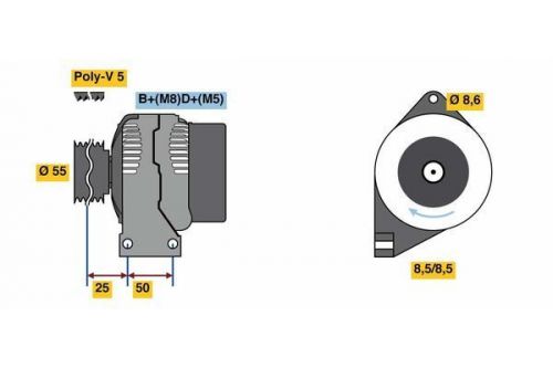 Alternator fits fiat bravo 1.2 1.4 00 to 14 bosch 46554404 46748357 51709131