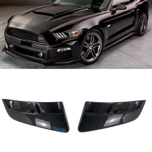 Rear fender panel side body flare scoops for ford mustang 2015-2023 carbon black