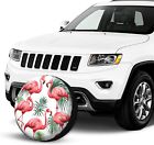 Flamingo bird green leaf print tires cover customized wheel cover fits tire