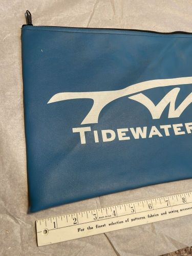 Tidewater boats zippered nylon pouch bank deposit bag boat advertising