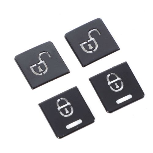 4pcs glossy black child lock button sticker stainless steel for jaguar xj 10-19-