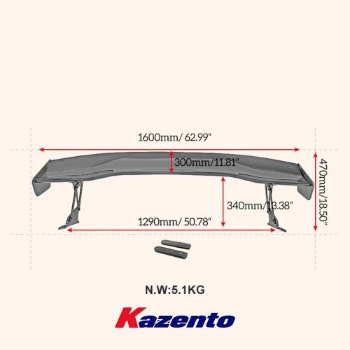 For honda type r 2023-24 fl5 hatchback carbon fiber vtx style gt spoiler wing