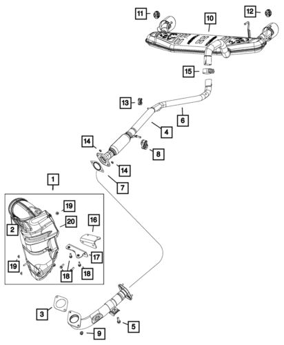 Genuine mopar exhaust support isolator 68073471aa