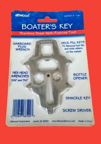 Attwood boater&#039;s  key-multi purpose tool-stainless steel-new