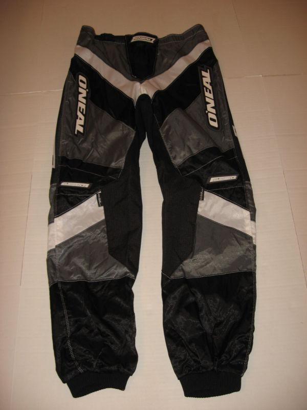 Oneal element mx motocross atv quad dirt bike riding pants mens size 32 blk/gry