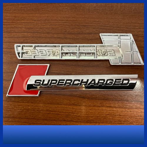 Gloss sharp silver supercharged badge emblem side fender audi s3 s4 s5 s6 rs7 tt