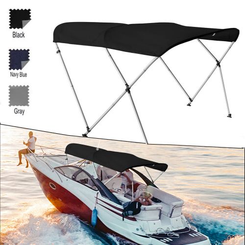 New standard bimini top 3 bow boat cover 6ft long with rear poles 73&#039;&#039; - 78&#039;&#039;