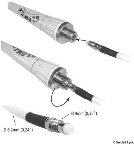 Glomex 0.9m stainless steel vhf antenna