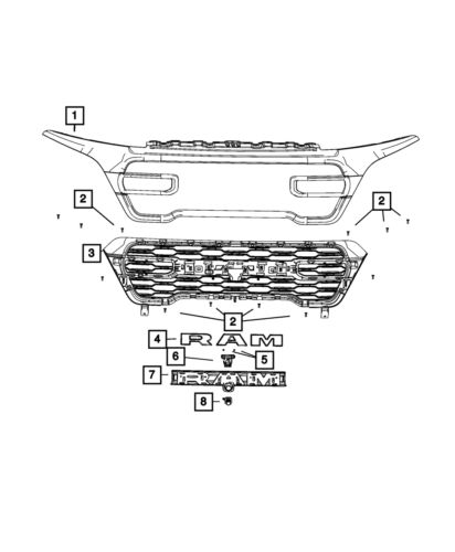 Genuine mopar radiator grille medallion 68542666aa