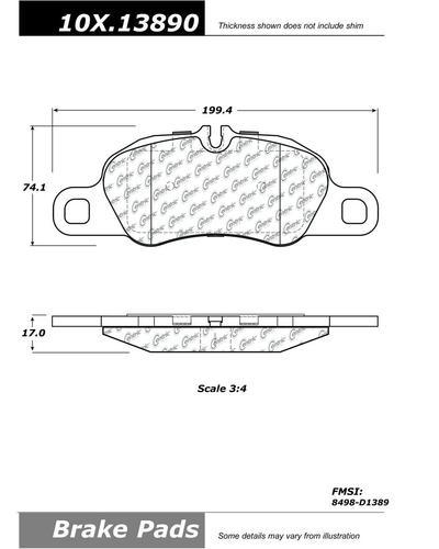 Centric 104.13890 brake pad or shoe, front