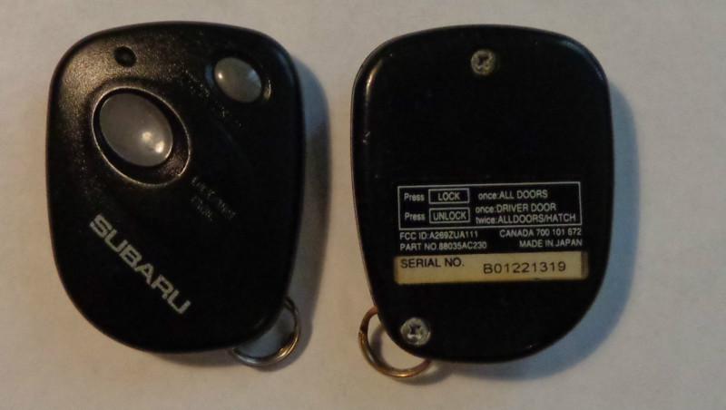 Subaru key keyless entry remote fob transmitter a269zua111 outback impreza