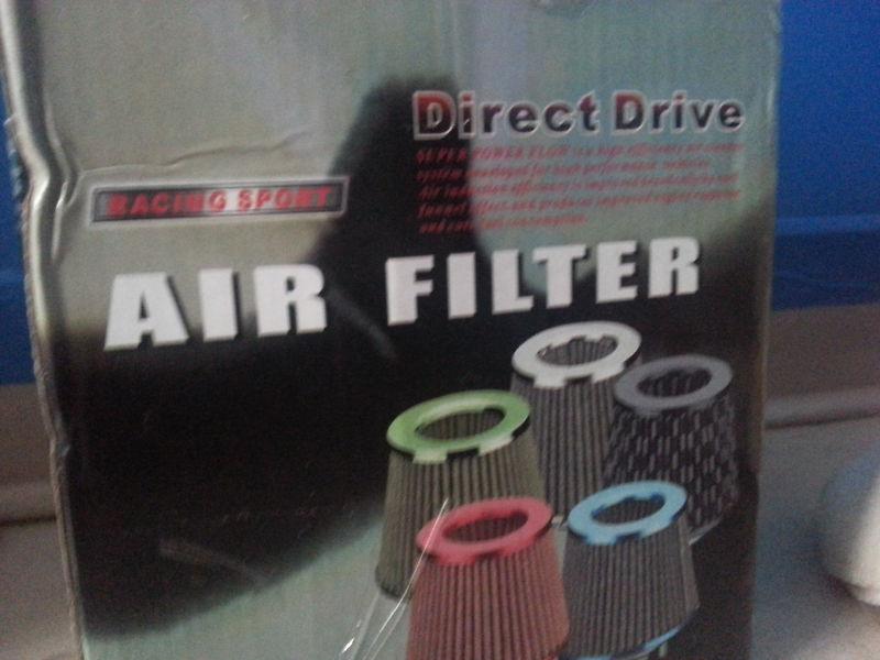 3"universal chrome & red intake/air filter(new in plastic)