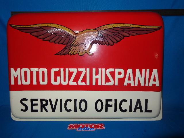 Moto guzzi sign hispania, fiberglass, hand painted, very nice for pub decoration