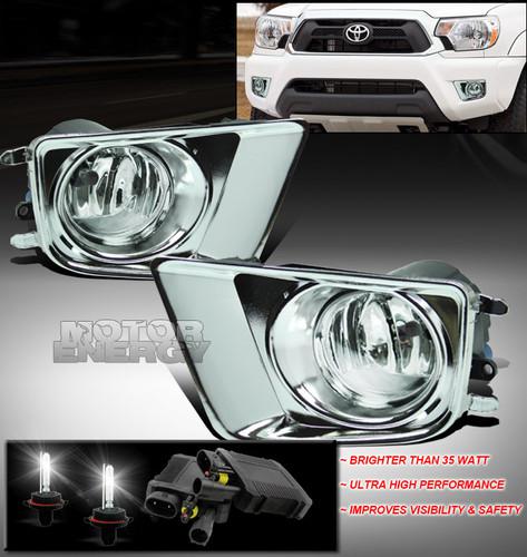 2012-2013 toyota tacoma pickup bumper fog lights+50w 6k hid+chrome cover+harness