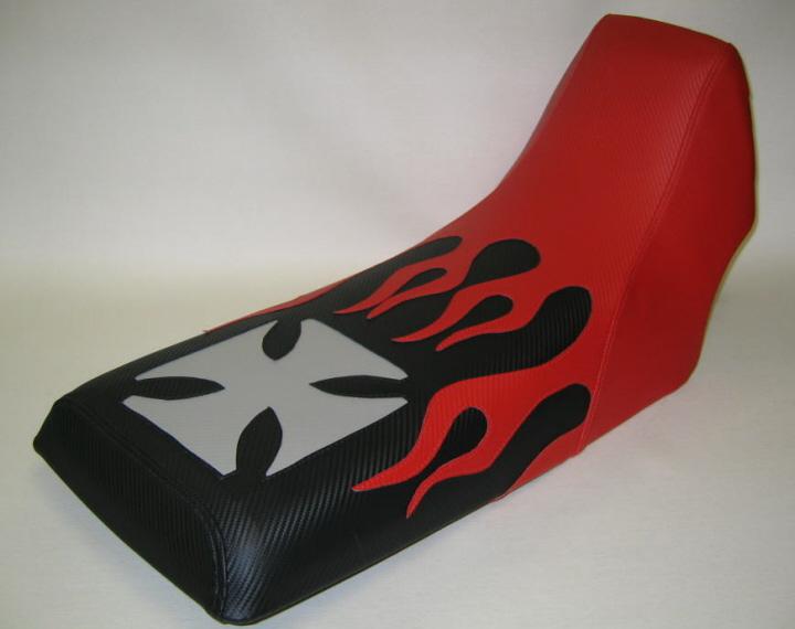 Yamaha banshee cross flame seat cover  #ghg5968scblck6968