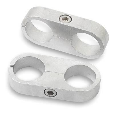 Earl's hose clamps hose & tubing separator two 7/8" dia holes polished aluminum