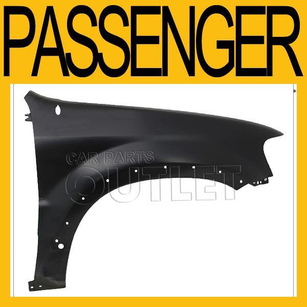 2001-2007 ford escape passenger side front fender primered black w/mldg hole rh