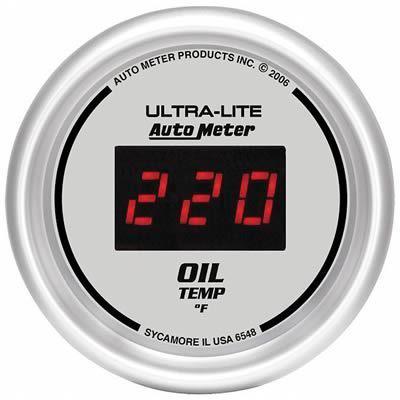 Autometer ultra-lite digital series gauge oil temperature 2 1/16" dia 6548