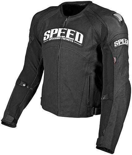 Speed and strength twist of fate leather motorcycle jacket black size 46