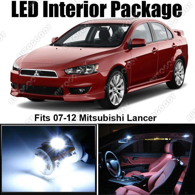 6 x white led lights interior package mitsubishi lancer