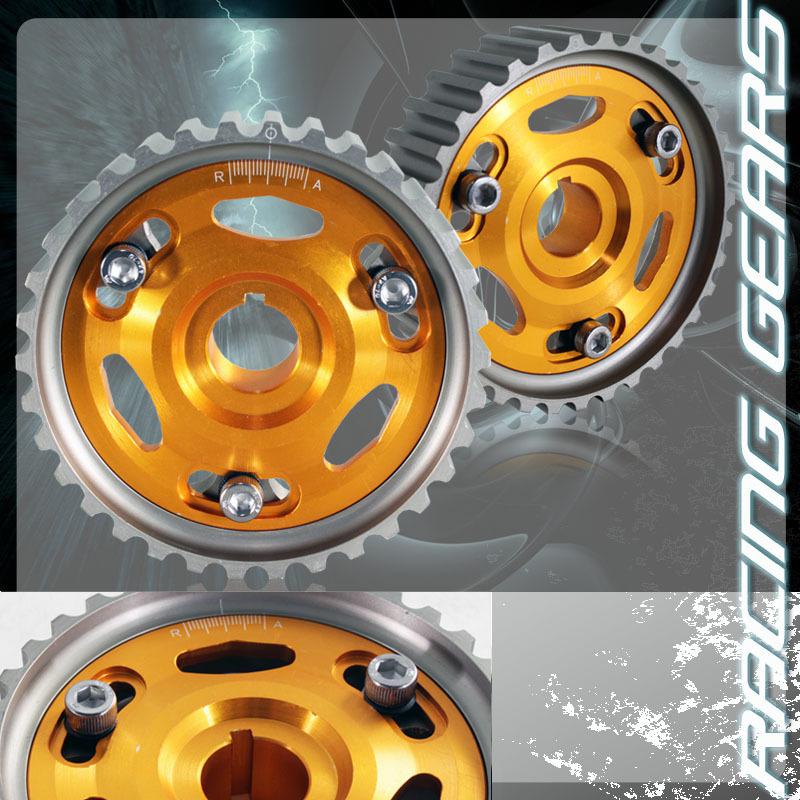 Honda civic si del sol b-series dohc cnc aluminum gold adjustable pulley camgear