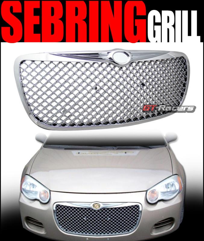 Chrome luxury mesh front hood bumper grill grille 2004-2006 chrysler sebring