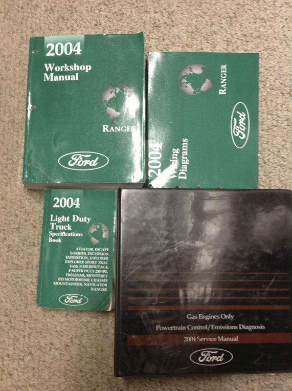 2004 ford ranger truck service shop repair manual set w pced ewd & specs huge 