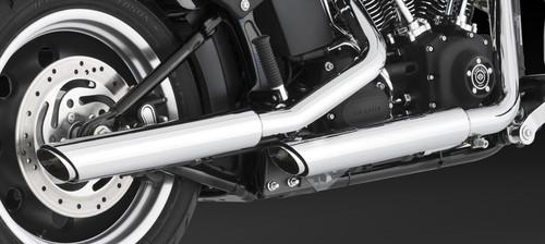 Vance & hines 16841 slip on muffler twin slash 3" chrome harley softail 07-12