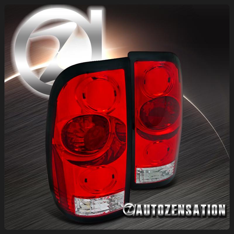 97-03 f150 99-07 f250 f350 f450 f550 super duty red clear rear tail lights