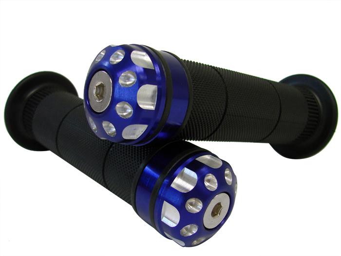 Blue 7/8" handlebar cnc rubber hand grips for dirt bike xr crf yz wr dr-z klr kx