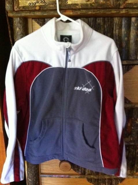 Ski-doo womens fleece zip jacket....awesome ....size xl   red/white/grey