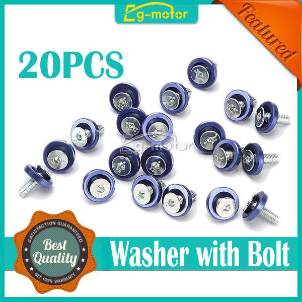 Blue 20pcs billet aluminum fender/bumper washer/bolt engine bay dress up kit