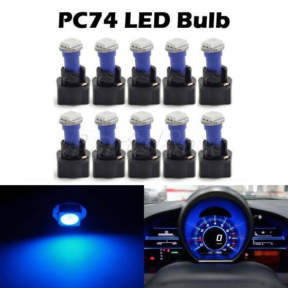 10pack pc74 twist sockets blue 70 73 instrument panel cluster led light bulb