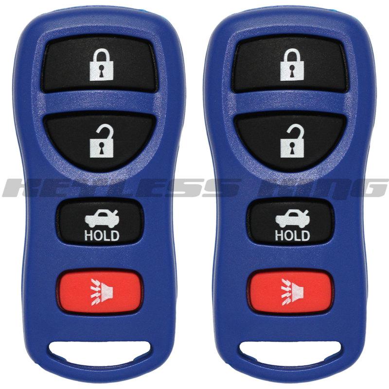 2 new blue nissan infiniti keyless remote key fob clicker transmitter beeper