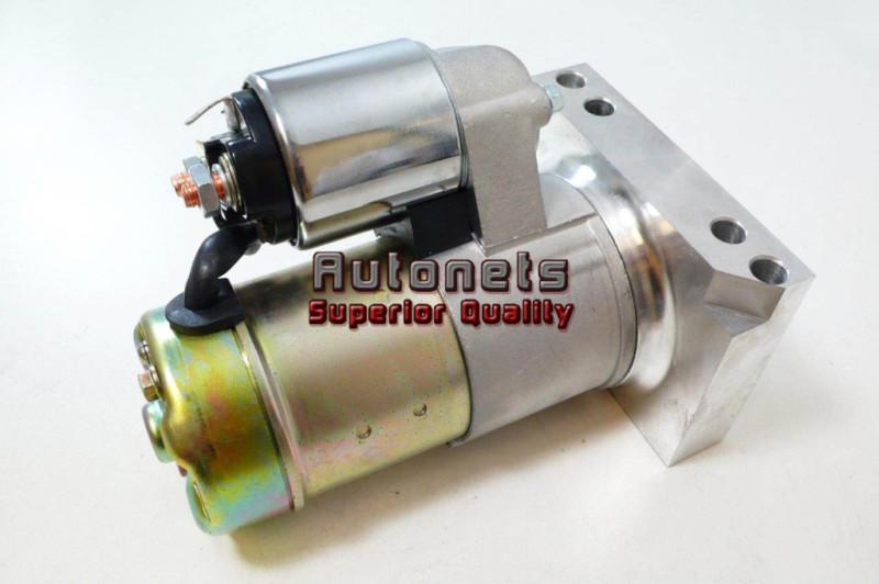 Sbc chevy satin aluminum high torque starter 153/168 flywheel adjustable hot rod