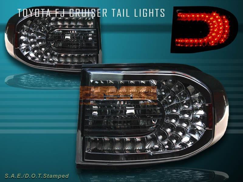 07-10 toyota fj cruiser smoke l.e.d tail lights led 08 09 new