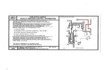 1986 ford mustang 5.0l automatic transmission vehicle emission control decal