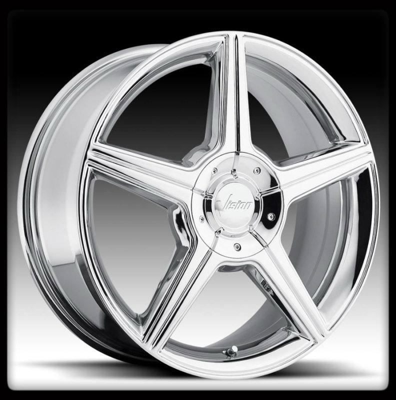 17" x 7" vision 168 autobahn chrome 17 inch 5x115 impala lumina  wheels rims +40