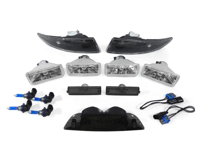 1993-1997 chevy camaro 15pcs clear headlights + black bumper lights+side markers