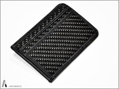 Aeon composite real carbon fiber leather id bill card holder case