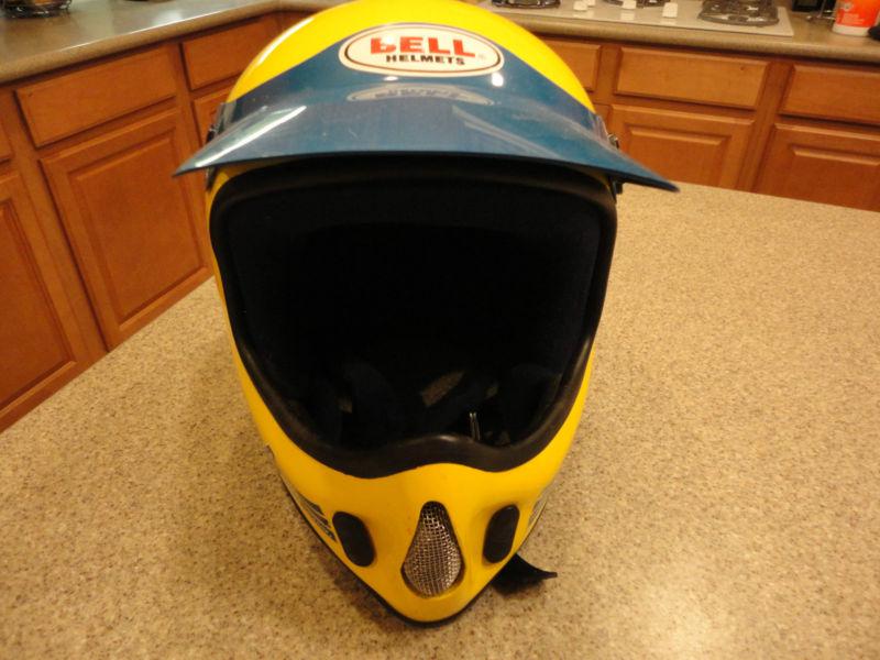 Vintage bell moto 4 helmet dirt bike motocross yellow