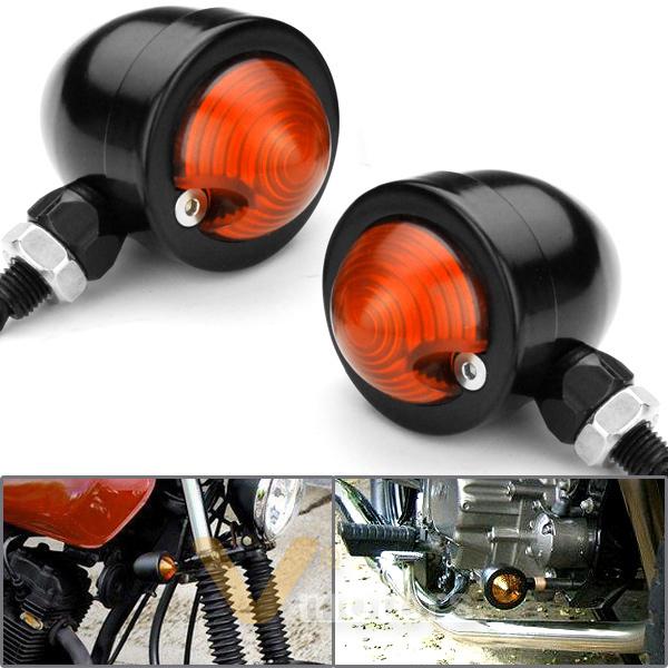 Black bullet turn signal amber light for honda shadow vt vtx vtx1300 vtx1800 cb