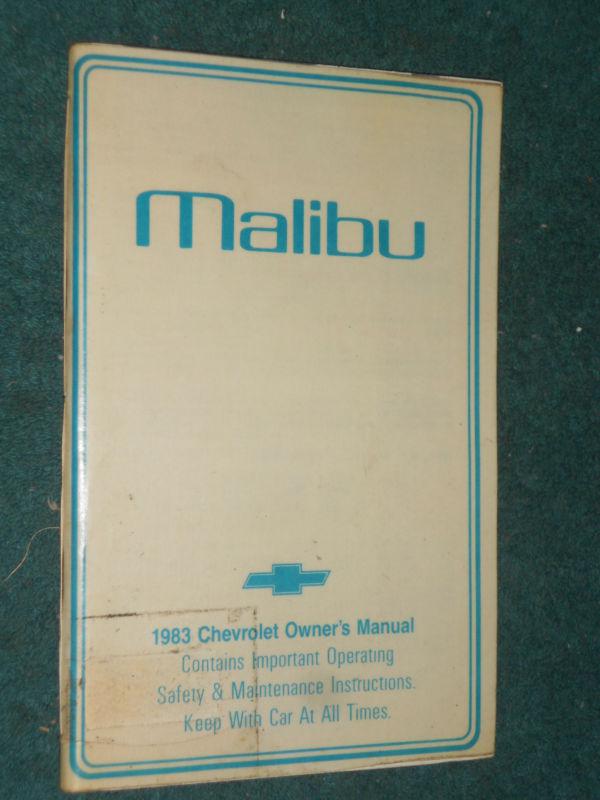 1983 chevrolet / malibu owner's manual / original guide book