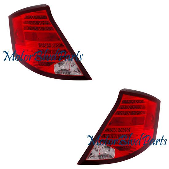 03-07 saturn ion sedan led tail lights red/clear driver+passenger left+right set