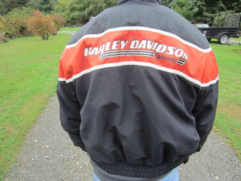 Harley davidson racing jacket knuckle wr kr xp panhead black and orange