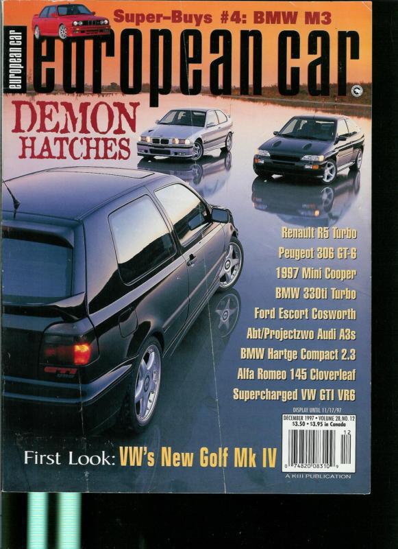 European car magazine formerly  vw & porshe old vintage december 1997